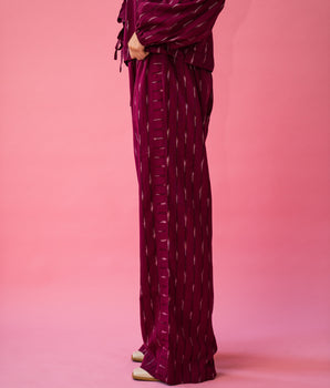 RE-TALE- Muni Pants Handloom Ikat Raspberry