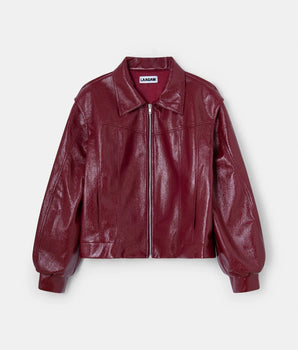 LAAGAM AW24- Cupido Red Faux Leather Bomber